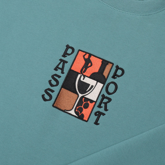 Passport Dine Em' Crewneck Washed Out Teal