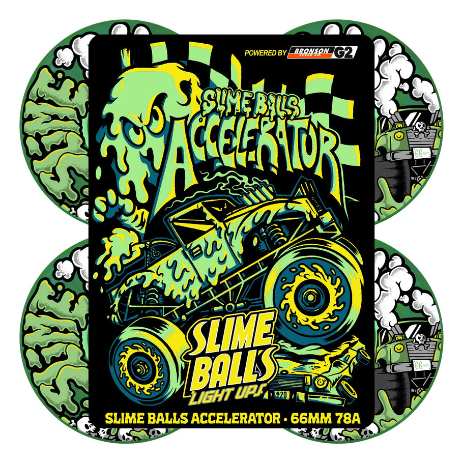 Slime Balls Wheels Accelerator Light Ups OG Slime Transparent Green 78a