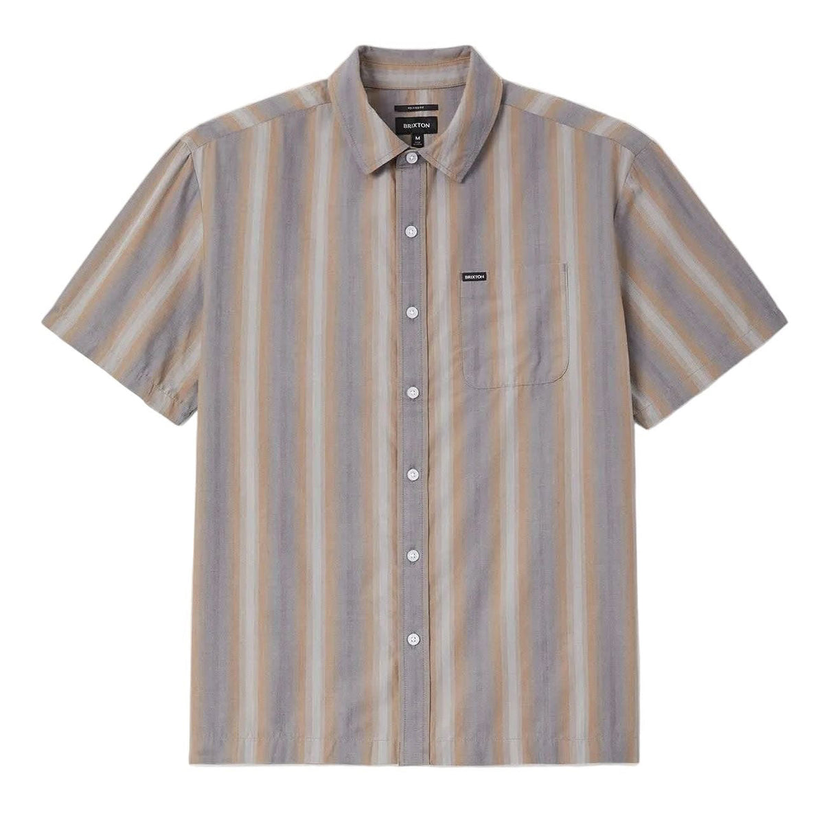 Brixton Cru S/S WVN Charcoal Shadow Stripe