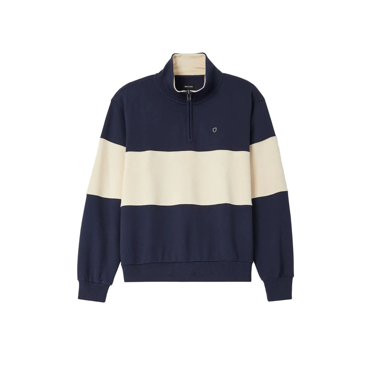 Brixton Danville Quarter Zip Fleece Navy/Whitecap