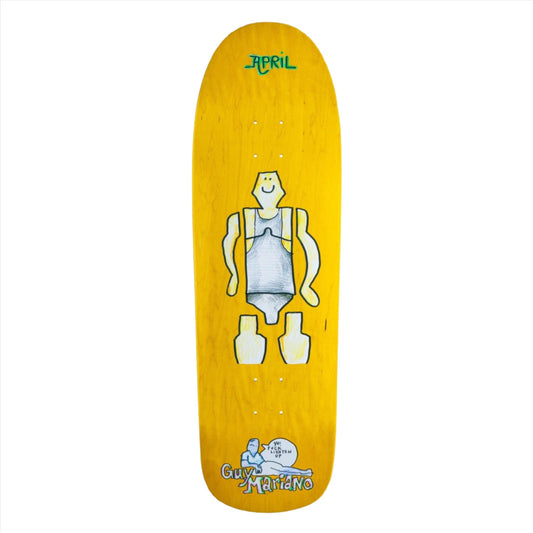 April Skateboards Guy By Gonz 90's Deck 9.6 Yellow
