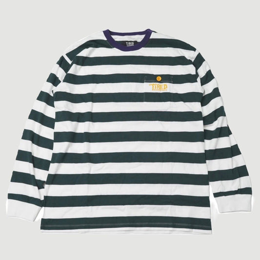 Tired Squiggly Logo Striped Pocket LS Purple/Forest