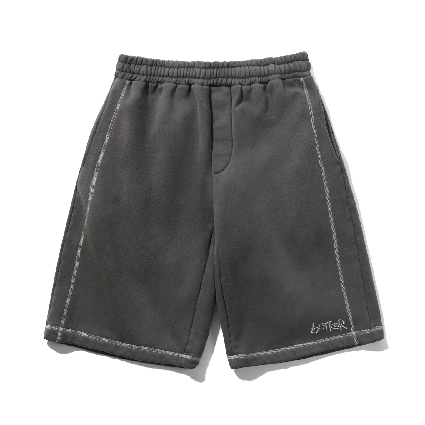 Butter Goods Overlock Stitch Fleece Shorts Washed Black