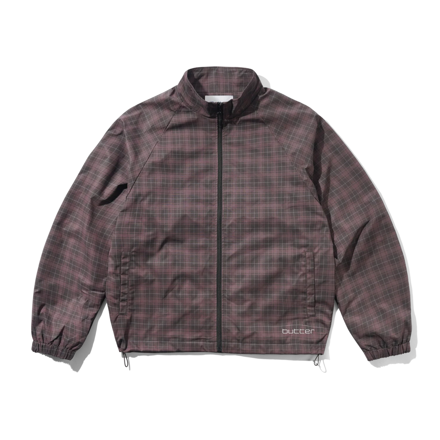 Butter Goods Plaid Nylon Jacket Burgundy
