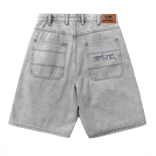 Butter Goods Encounter Denim Shorts Washed Soft Grey