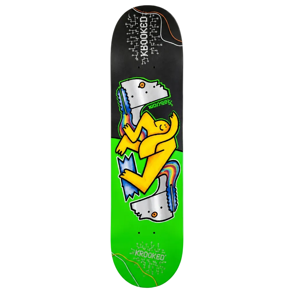 Krooked Skateboards Deck Worrest Neon Rob SLICK 8.38