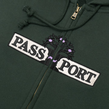 Passsport House Plant Organic Zip Hoodie Gumnut Green