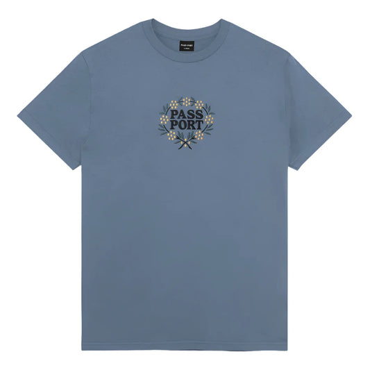 Passport Wattle Tee Stonewash Blue