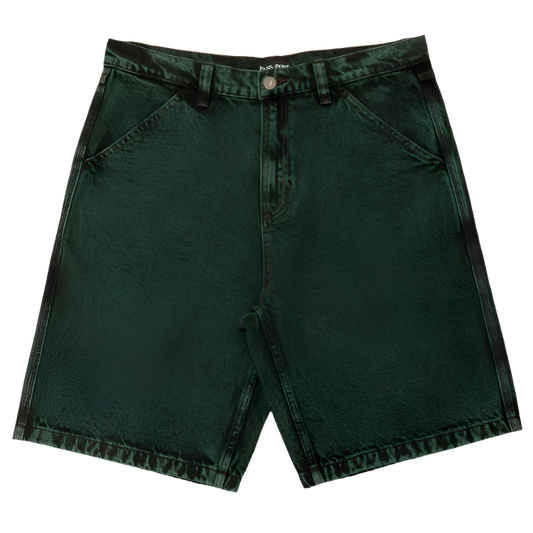 Passport Workers Club Denim Shorts Dark Green/Over-Dye