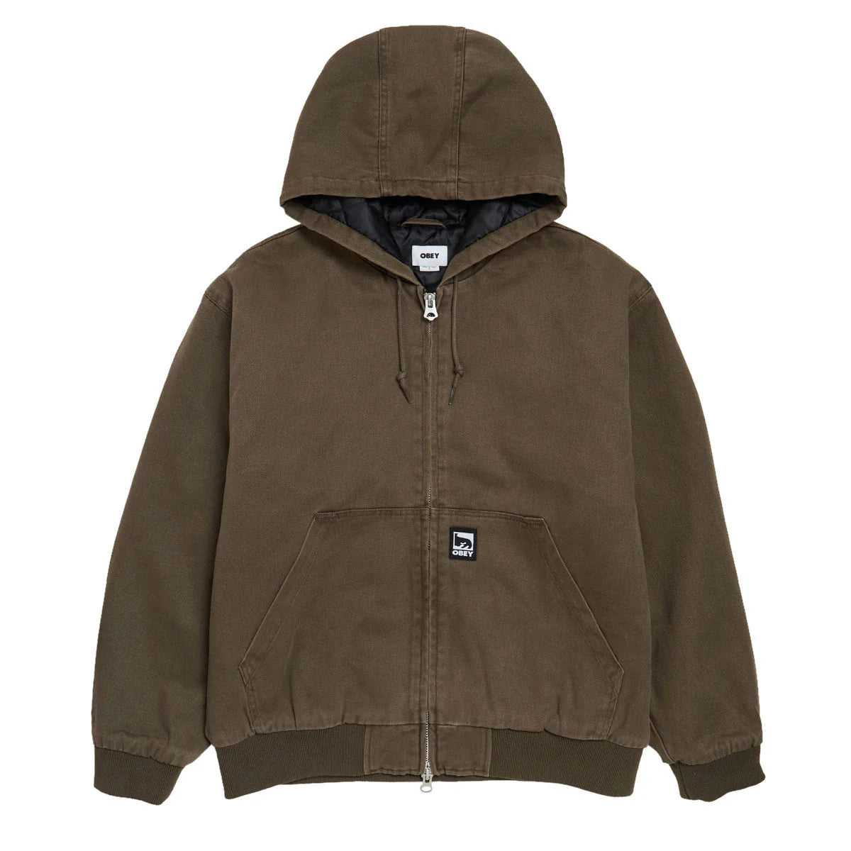 Obey Randy Zip Up Hoodie Wren Faded Wash