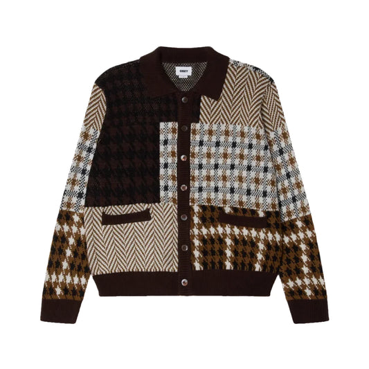 Obey Patchwork Cardigan Sweater