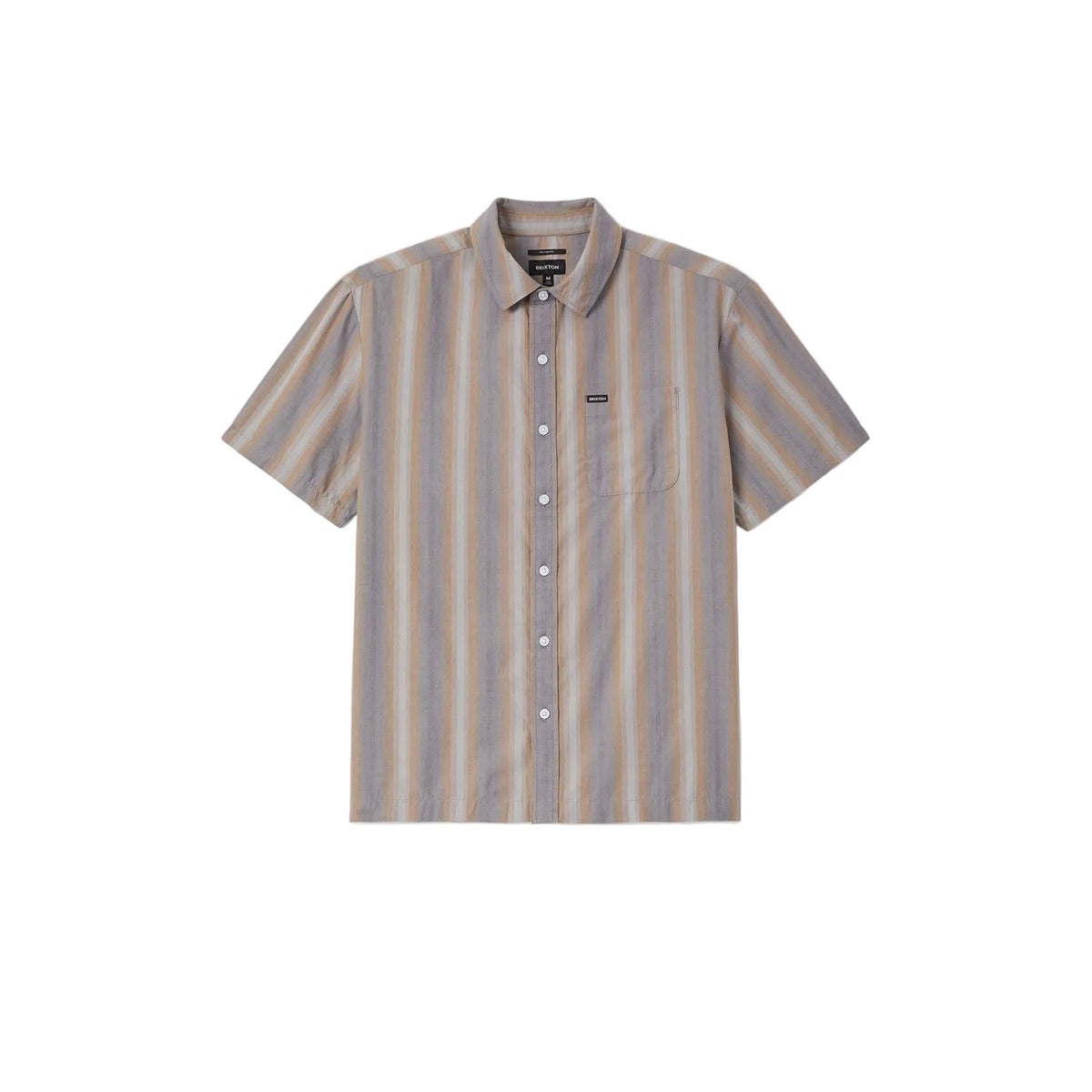 Brixton Cru S/S WVN Charcoal Shadow Stripe