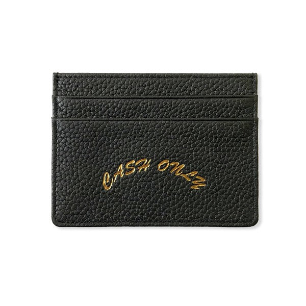 Cash Only Leather Card Holder Black