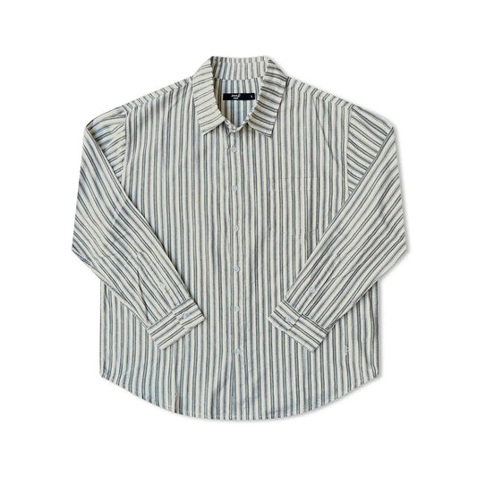 ormer Reynolds Striped LS Shirt Bone/Green