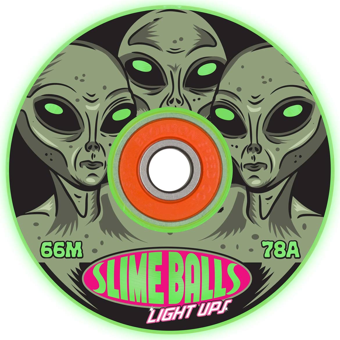 Slime Balls 78a Friends Of Planet 9 Glow In The Dark Light Ups 66mm