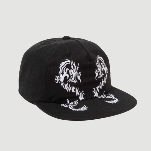 Huf Twin Dragon Snapback Hat Black