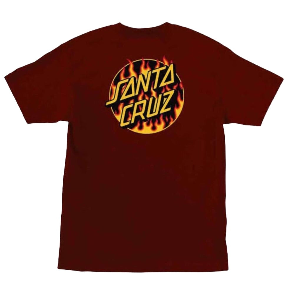 Santa Cruz X Thrasher Flame Dot T-Shirt Burgundy