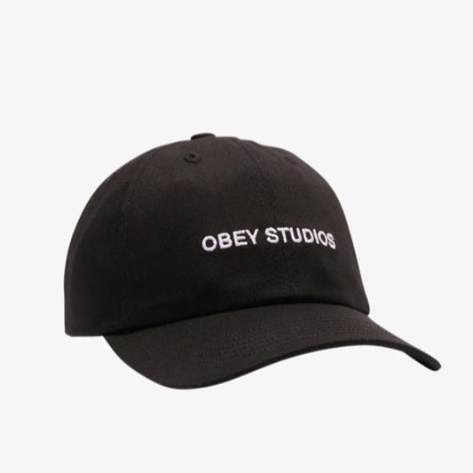 Obey Studios Strap Back Hat Black