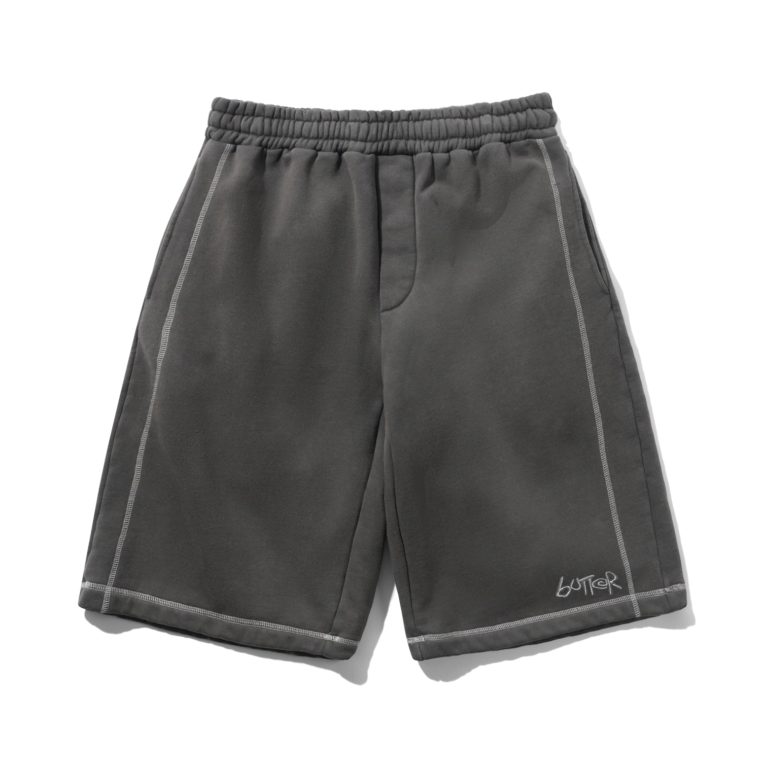 Butter Goods Overlock Stitch Fleece Shorts Washed Black