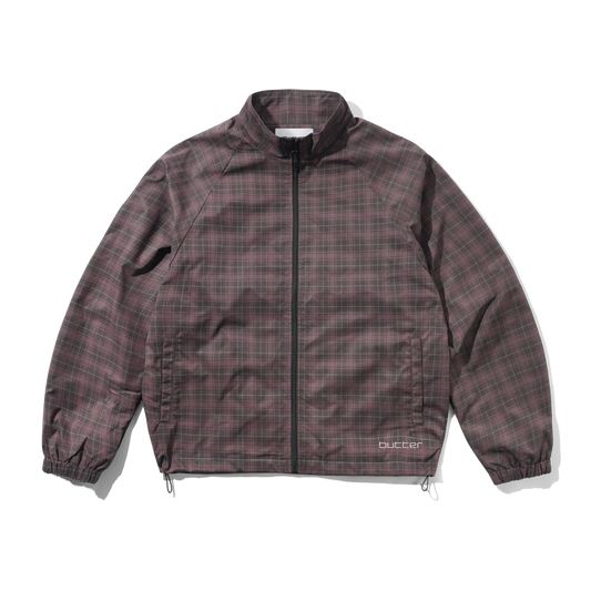 Butter Goods Plaid Nylon Jacket Burgundy