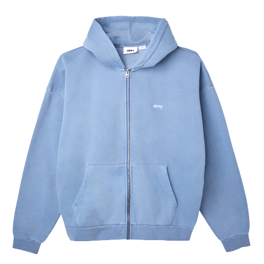 Obey-Lowercase Pigment Zip Hood Coronet Blue