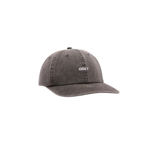 Obey Pigment Lowercase 6 Panel Stra Black