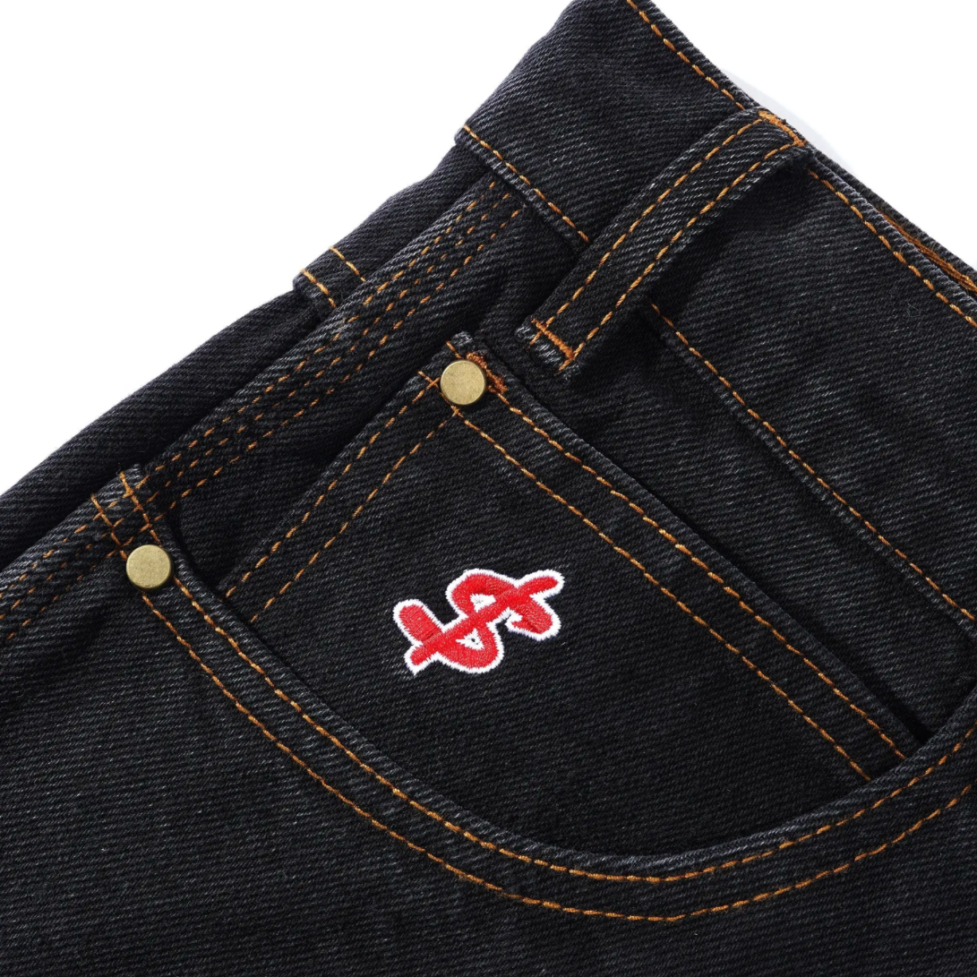 Cash Only Logo baggy Denim Washed Black