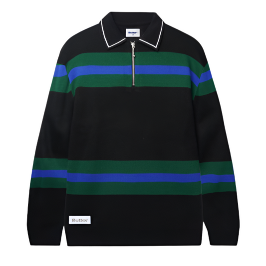 Butter Goods Polo Knit Sweater BLK