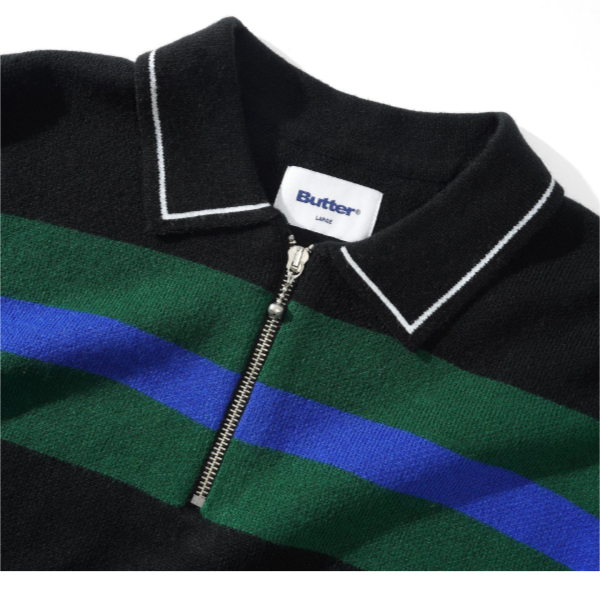 Butter Goods Polo Knit Sweater BLK