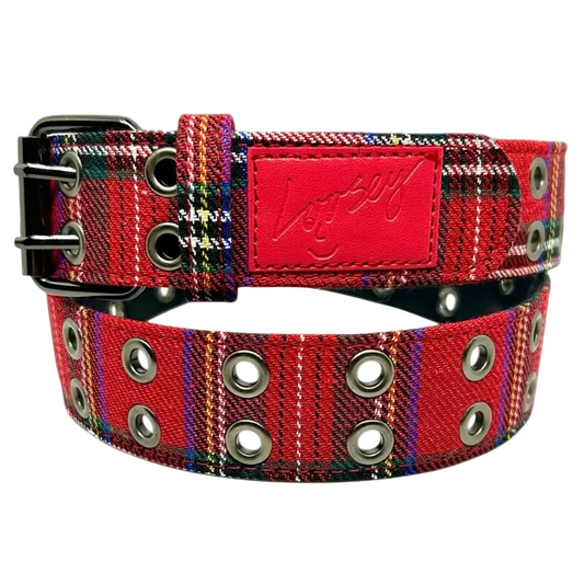loosey Loves You Plaid Grommet Hole Belt