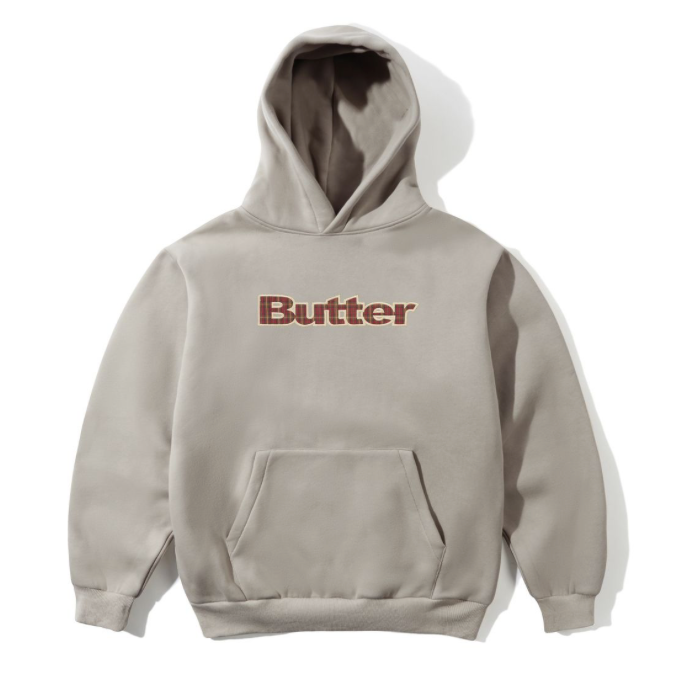 Butter Goods Plaid Logo Applique Hoodie