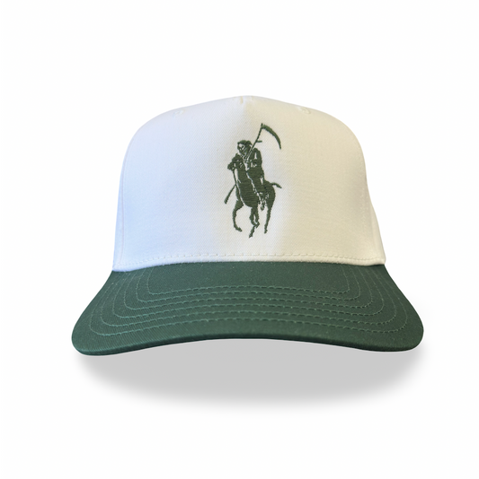 Trucker hat with a logo on a white background