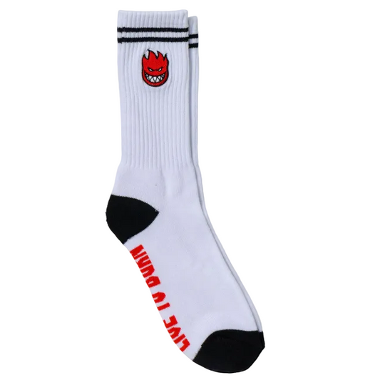 Spitfire Wheels Socks Bighead Fill Emb White/Black/Red