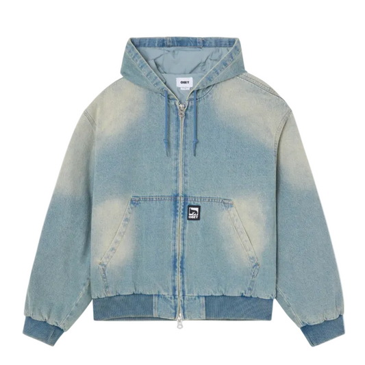 Obey Glen Zip Up Jacket Indigo Archive Wash