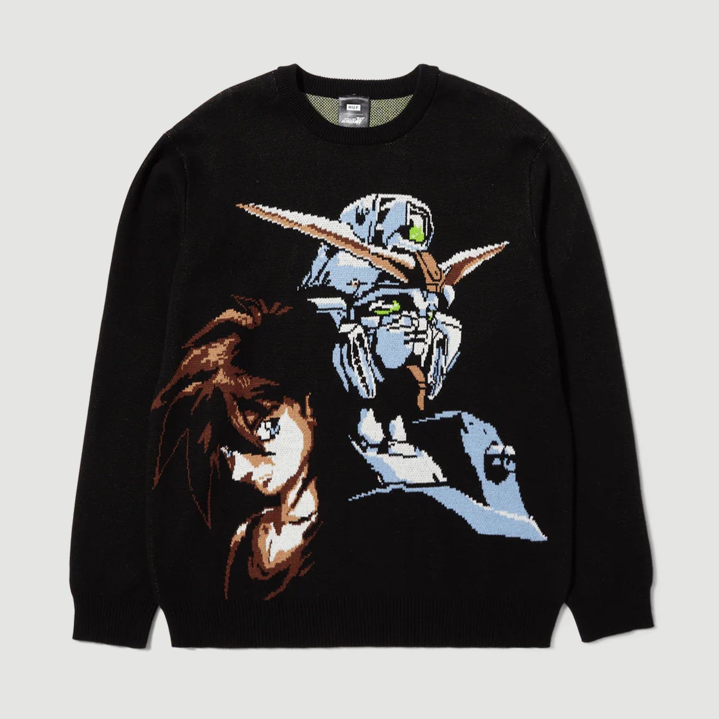 Huf Gundam Wing Unit Crewneck Sweater Black