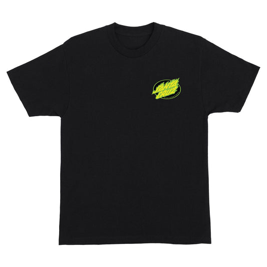 Santa Cruz True Oval Flame Dot Tee Black