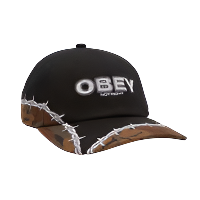 Obey Not Right 6 Panel Velcro Hat Multi Black