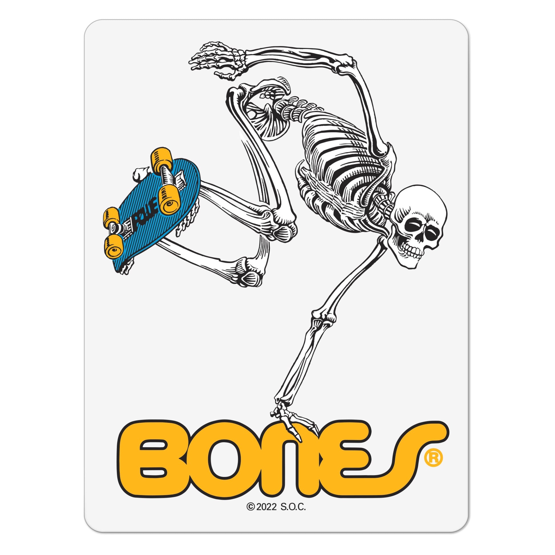 Powell Peralta Skateboarding Skeleton Sticker Clear 4" Single