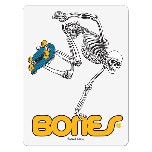 Powell Peralta Skateboarding Skeleton Sticker Clear 4" Single