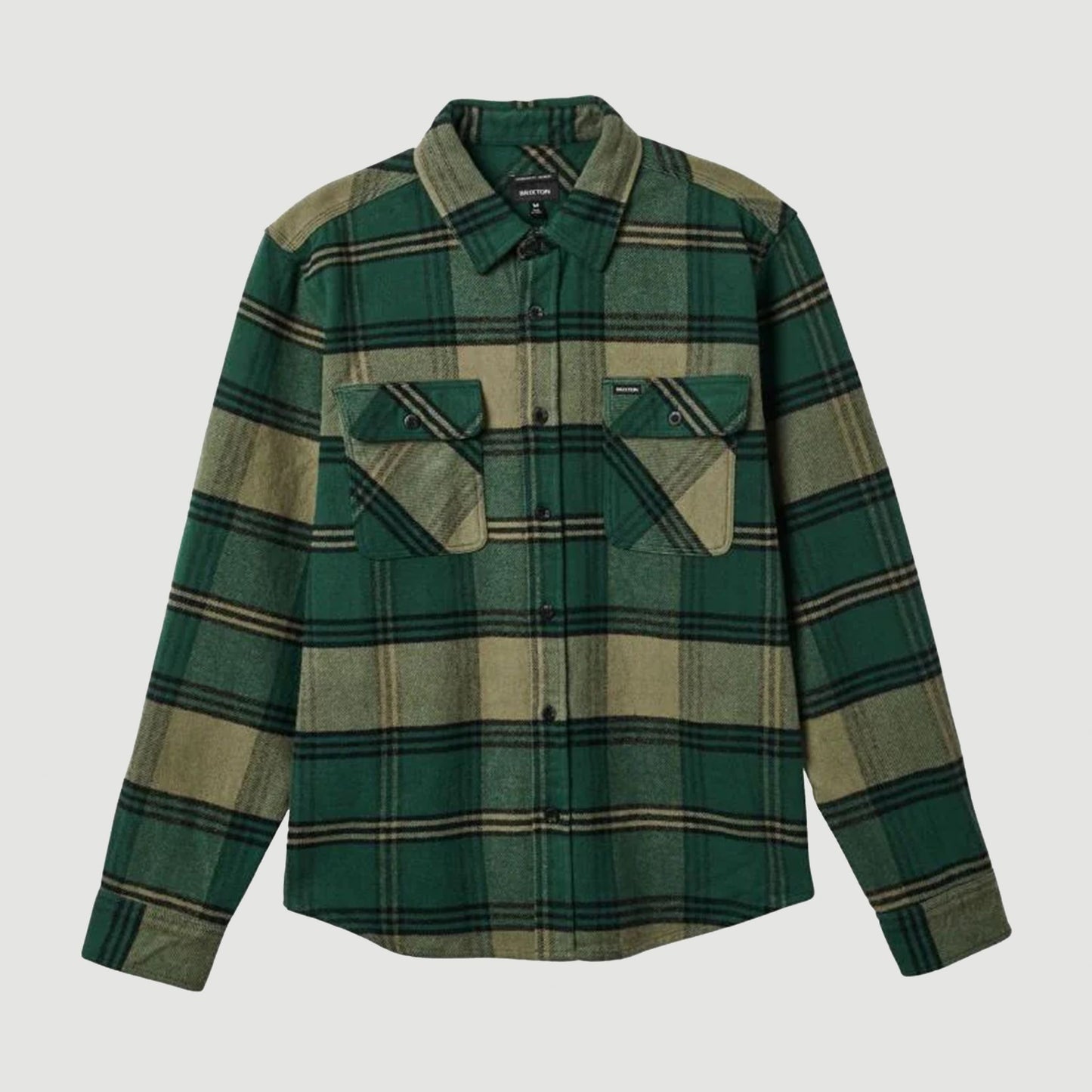 Brixton Bowery Heavy Weight Flannel Pine Needle/Olive Surplus