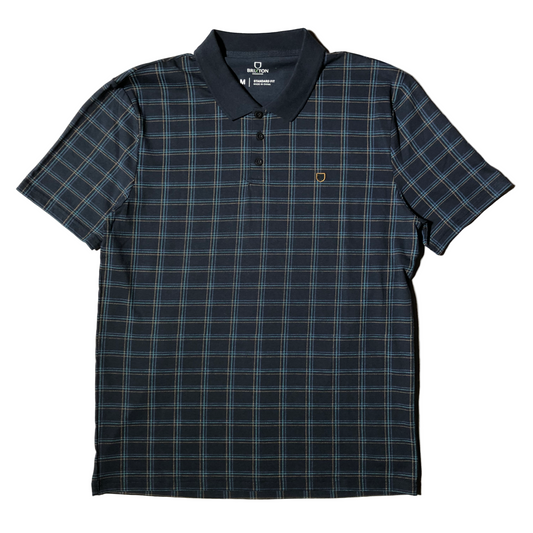 Brixton- Plaid X s/s Polo Knit Navy