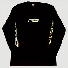 Load image into Gallery viewer, Power Plant Chrome Flame L/S Tee Black