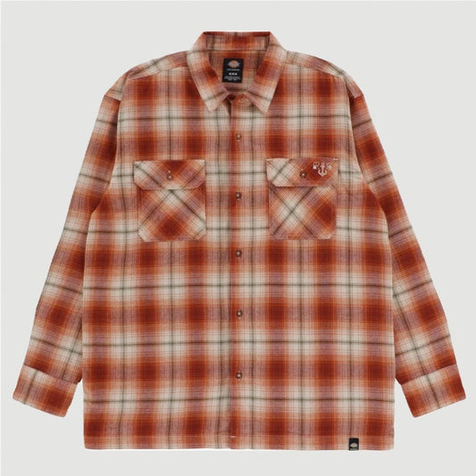 Dickies Ronnie Sandoval Brushed Flannel Shirt Rust Brown