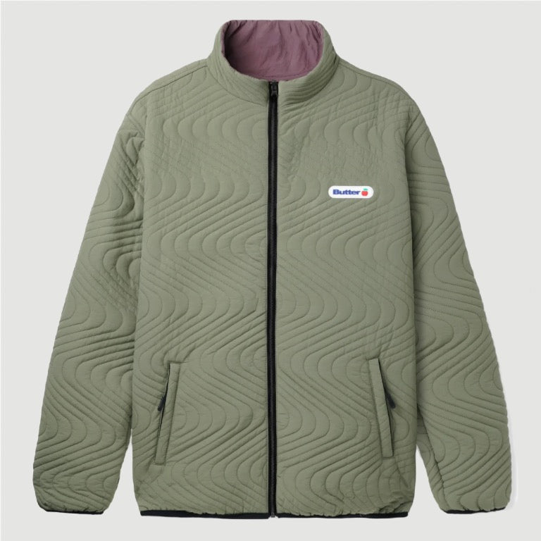 Butter Goods Quilted Reversible Jacket Army/Berry